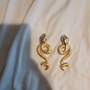 Snake Gold Plated Earrings